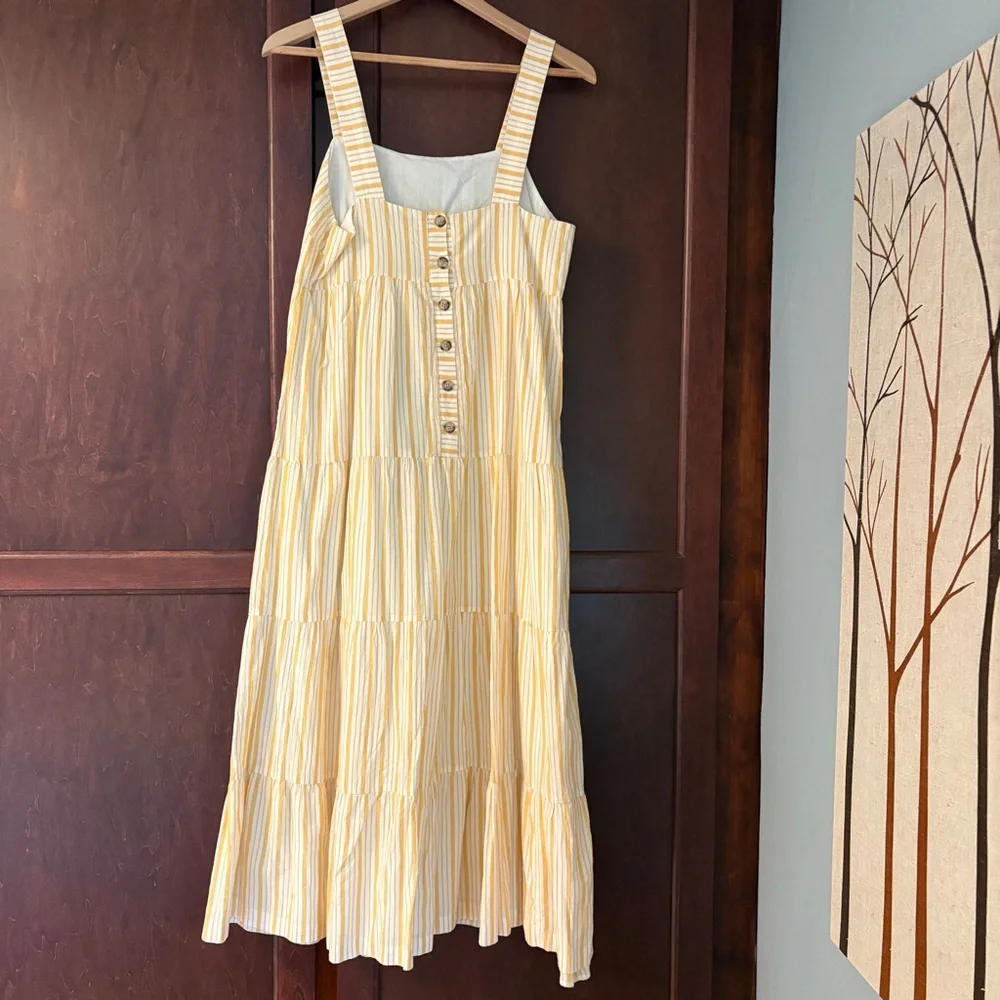 Madewell Tiered Tank Striped Midi Dress - Picture 3 of 5